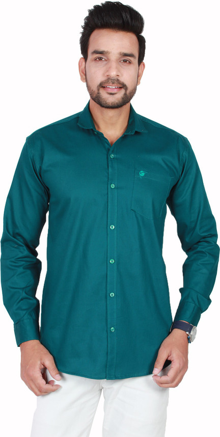 Men Solid Casual Dark Blue Shirt 