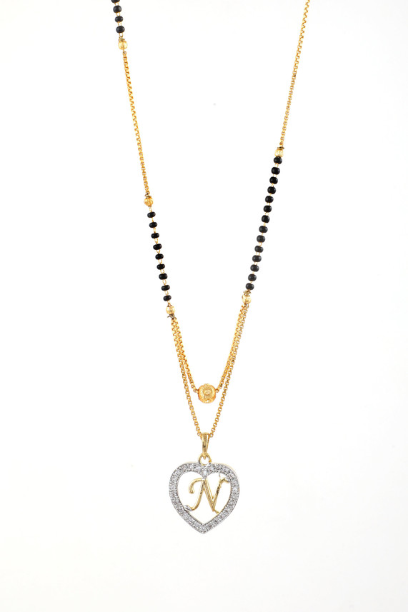 VPCREATION N Letter Diamond Mangalsutra 