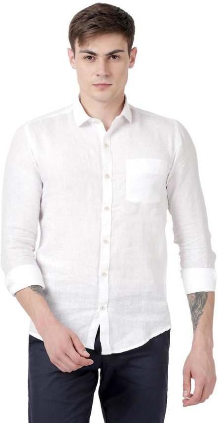 Buy Volume Zero Men Solid Casual White 