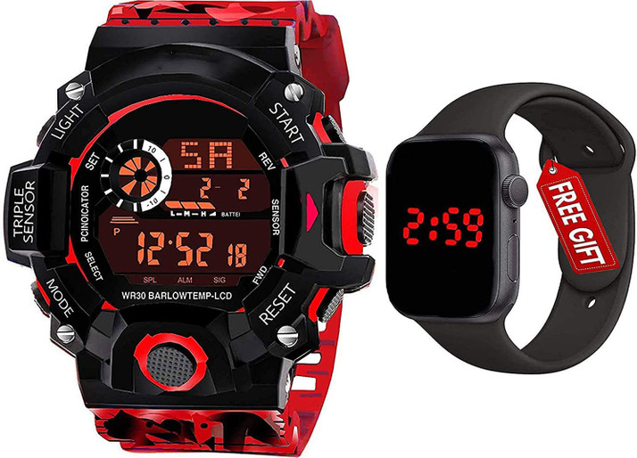 red waterproof watch