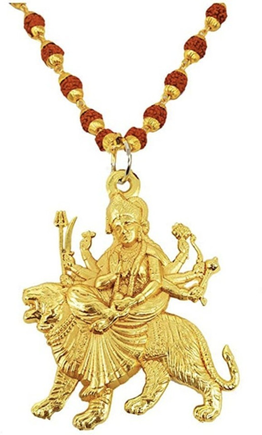gold plated wood chain rudrakash mala 
