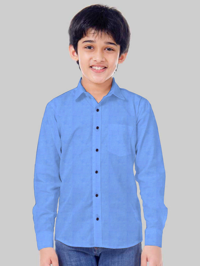 Cavenders Boys Solid Casual Blue Shirt 