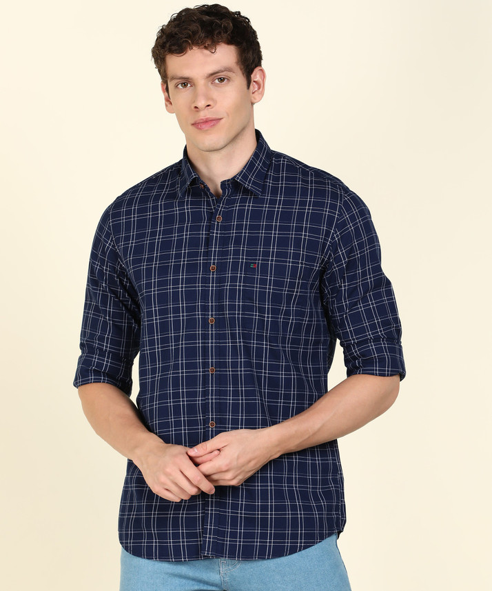 PETER ENGLAND Men Checkered Casual Dark 