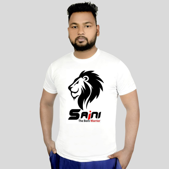 Riva Graphic Print Men Round Neck White 