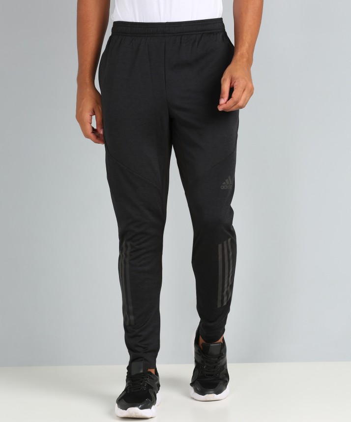 adidas solid men's black track pants