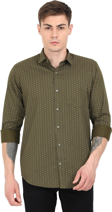 Buy platypuss Men Printed Casual Green 
