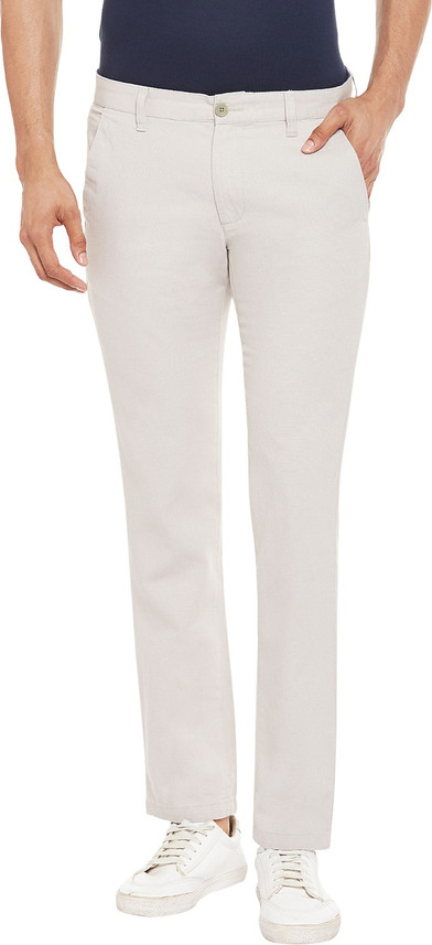 Pantaloons Slim Fit Men Beige Trousers 