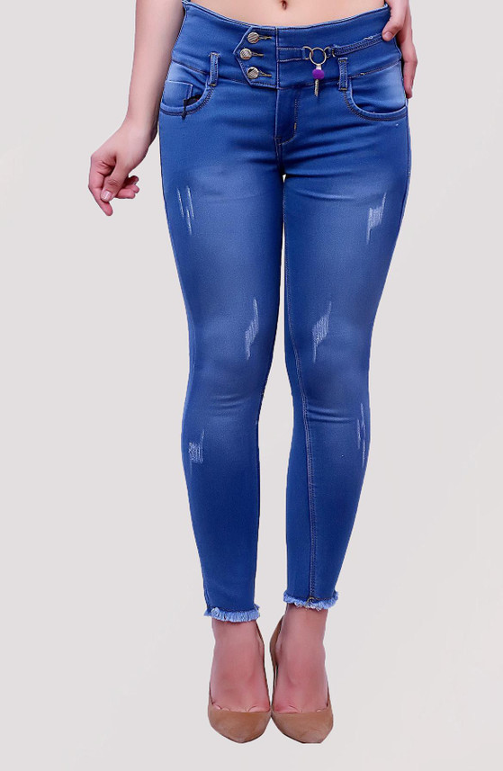V-Girl Skinny Women Blue Jeans - Buy V 