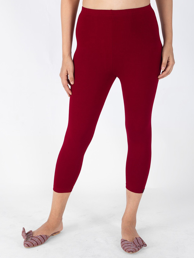 maroon capri leggings