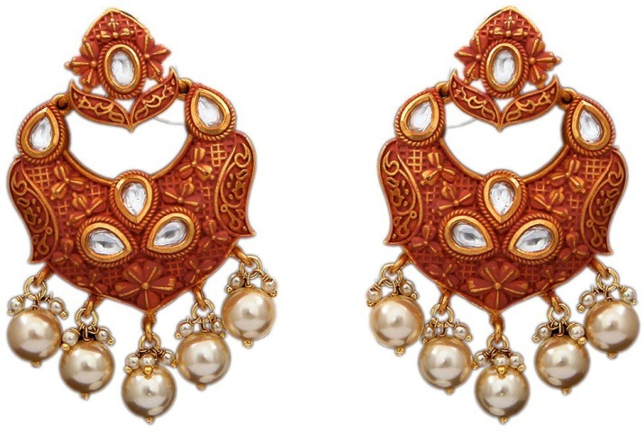 CaratYogi Designer Gold Plated Emerald CZ Pendant Jewelry