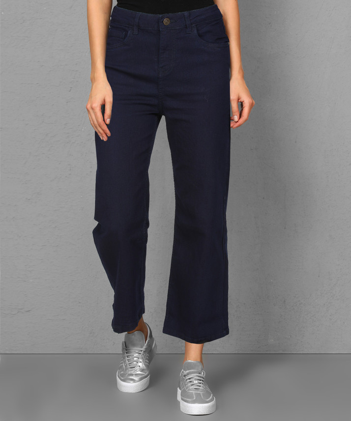 Flipkart Flared Women Dark Blue Jeans 