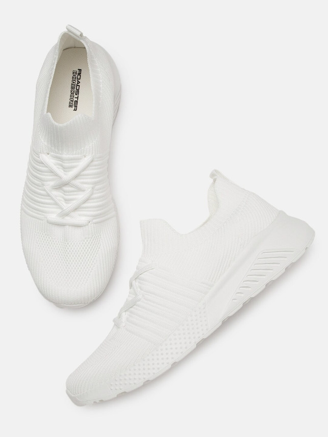 white solid sneakers