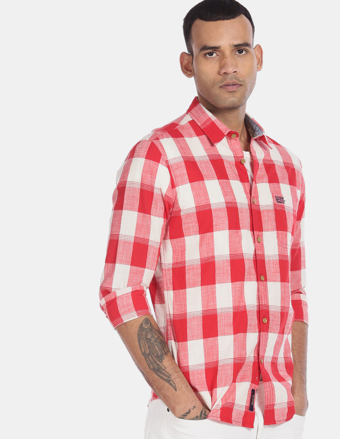 red checkered polo