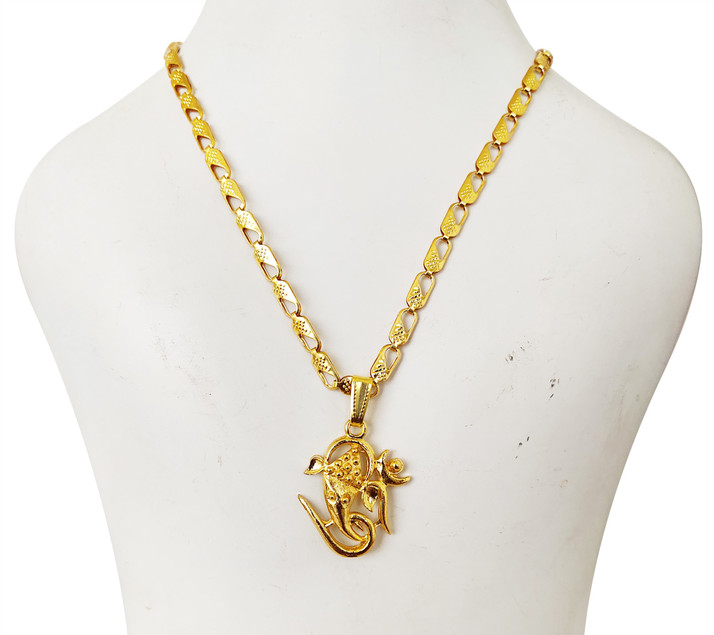 OM,Ganesha Pendant With Golden Chain 
