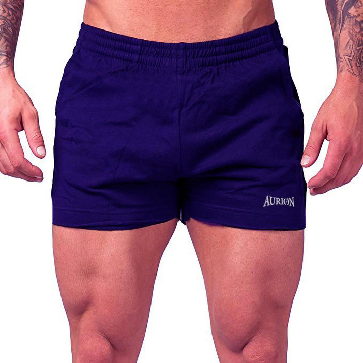 Aurion Solid Men Blue Sports Shorts 