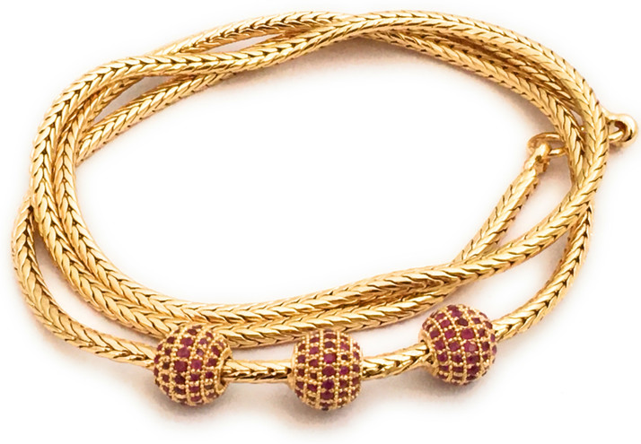 Micro Gold Plated Ball Mugappu Chain 