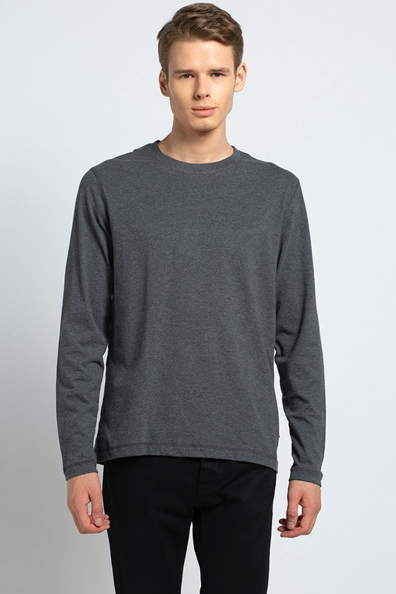 VAN HEUSEN Solid Men Round Neck Grey T 