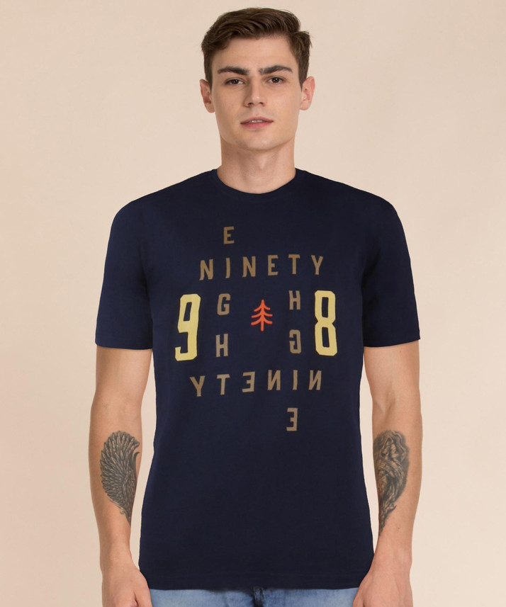Wildcraft Printed Men Round Neck Dark 