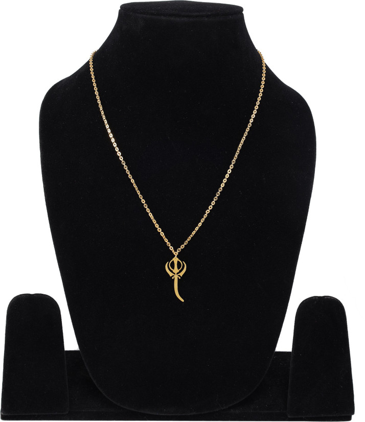 GoldNera Khanda Necklace With Kirpan 