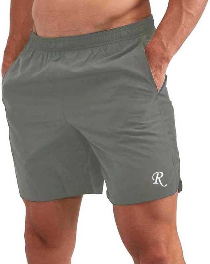 PRINIX Solid Men Grey Gym Shorts 