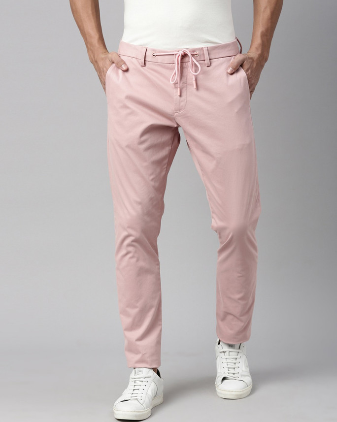 RARE RABBIT Slim Fit Men Pink Trousers 