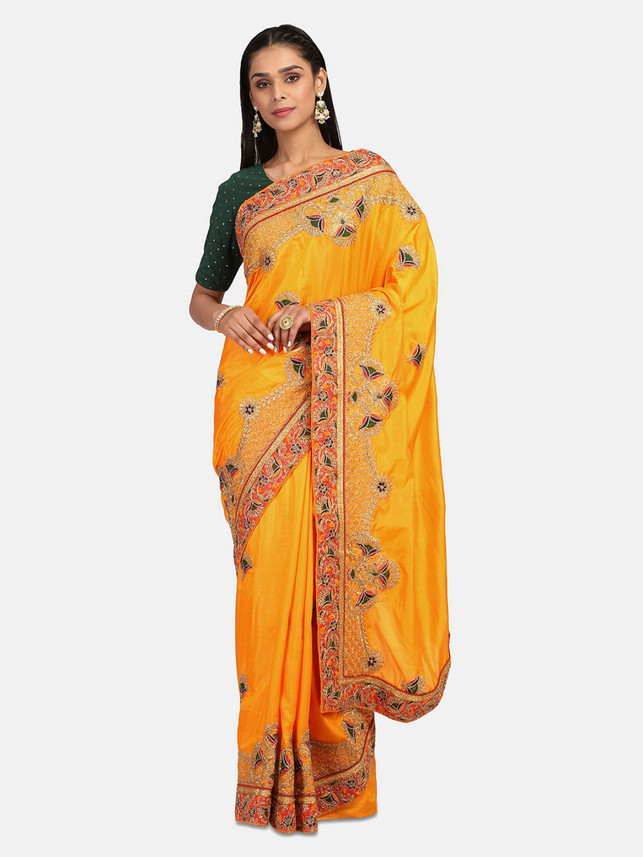 Buy arriva fab Embroidered Sungudi Silk 
