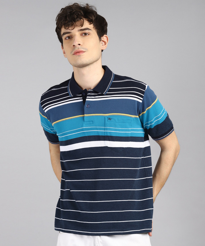 Buy MONTE CARLO Striped Men Polo Neck 