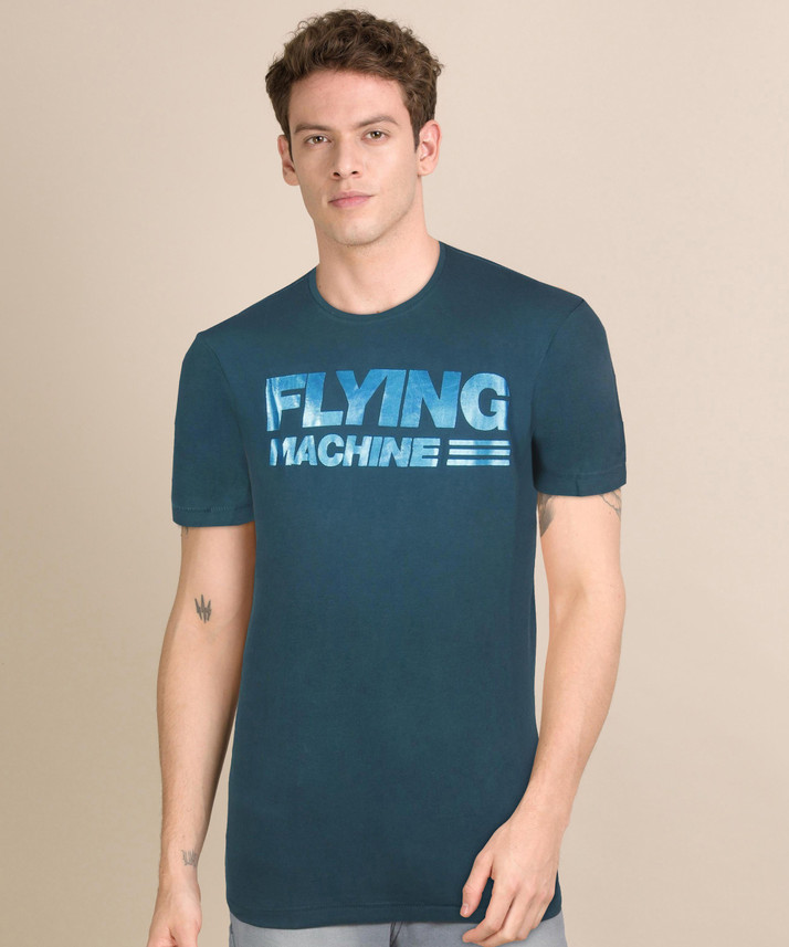 FLYING MACHINE Printed Men Round Neck 