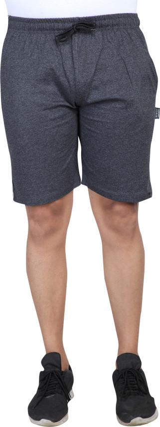 Glazer Solid Men Grey Bermuda Shorts 