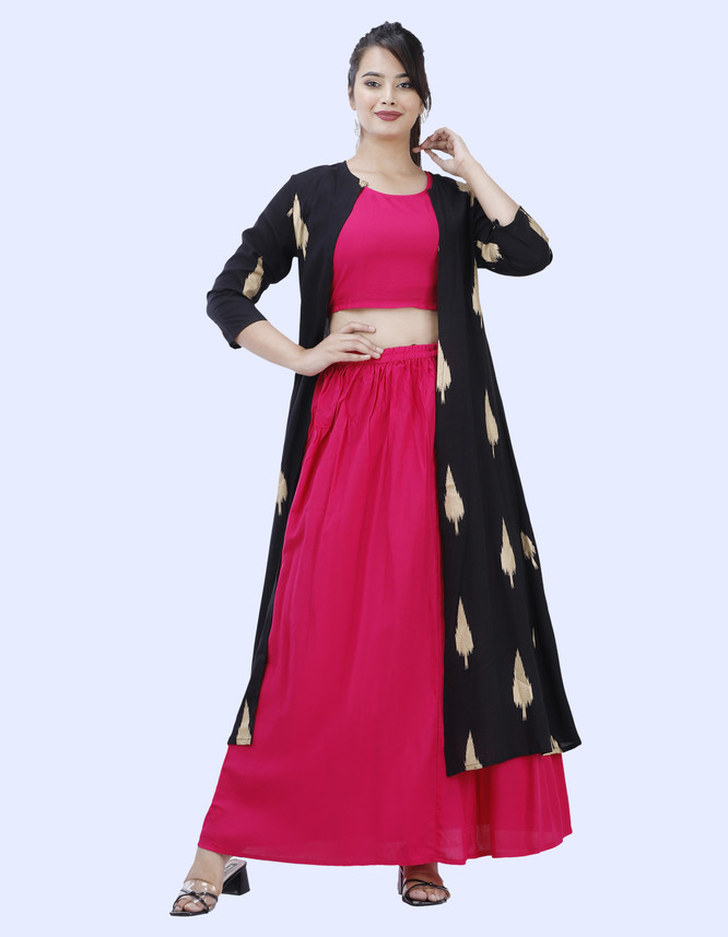 Kavyu Women Ethnic Jacket, Top and 