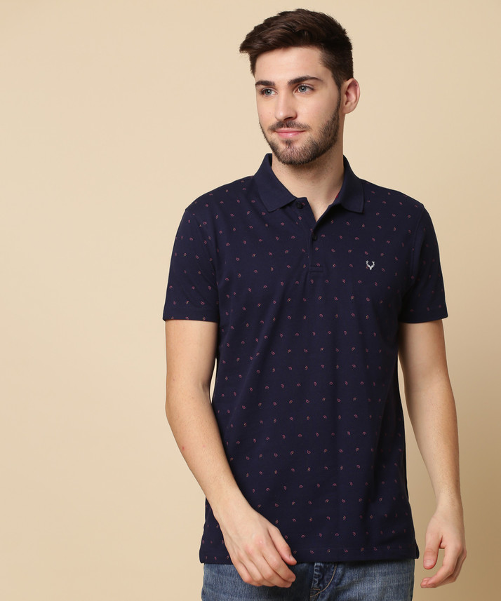 Allen Solly Printed Men Polo Neck Dark 
