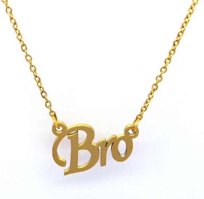 Tiptop Stylish Bro Name Pendant Golden 