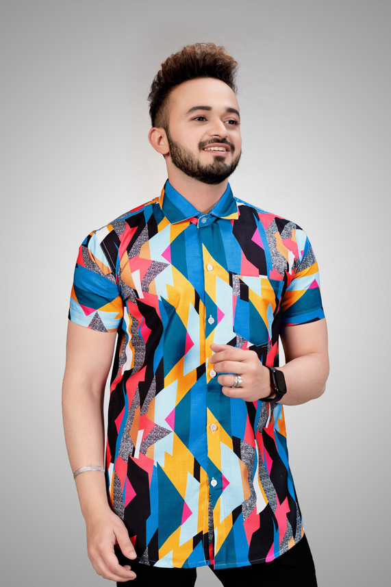 Buy khankudi Men Printed Casual Black 