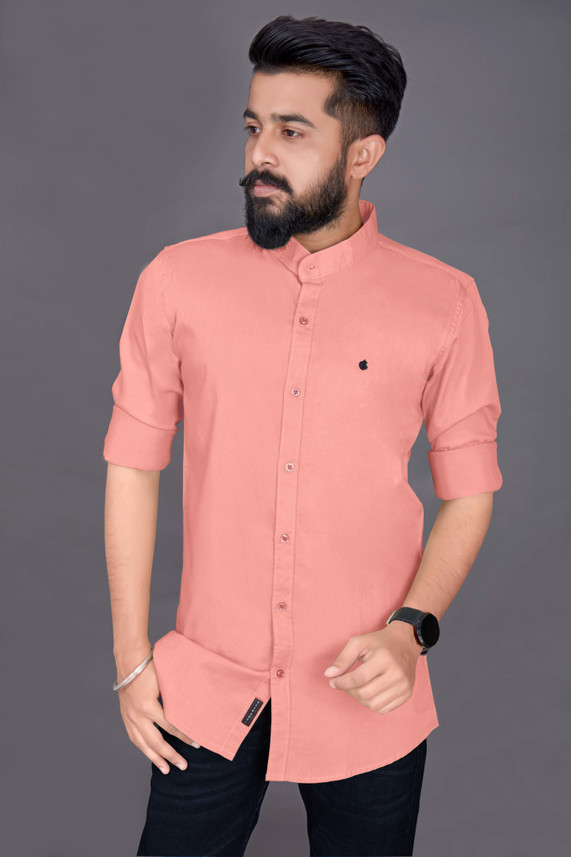 Be4Me.com Men Solid Casual Pink Shirt 