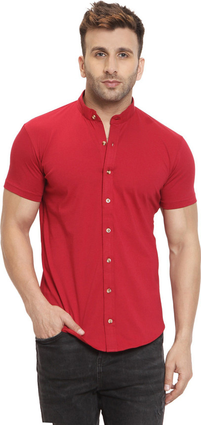 Buy GESPO Men Solid Casual Red Shirt 