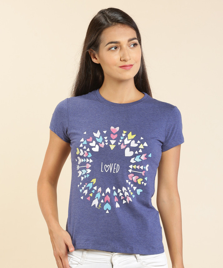 Lyra Printed Women Round Neck Light 