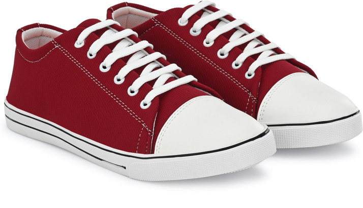 maroon canvas shoes
