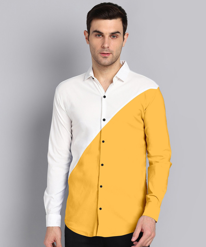 Color Block Party Yellow, White Shirt 