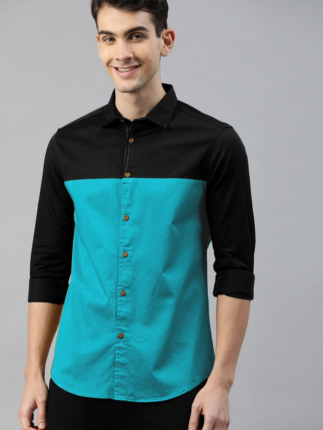 FINIVO FASHION Men Color Block Casual 