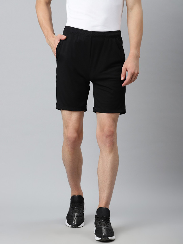 Buy ALCIS Solid Men Black Sports Shorts 