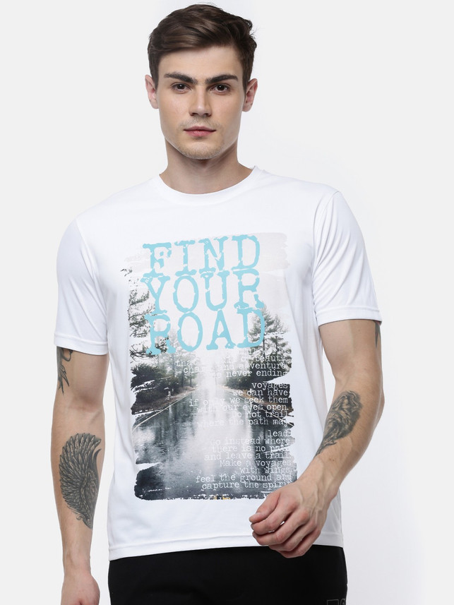 Wildcraft Printed Men Round Neck White 