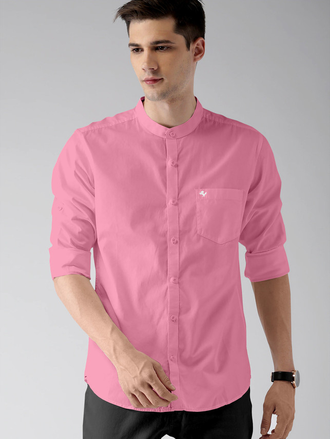 Lizzy Men Solid Casual Pink Shirt - Buy 