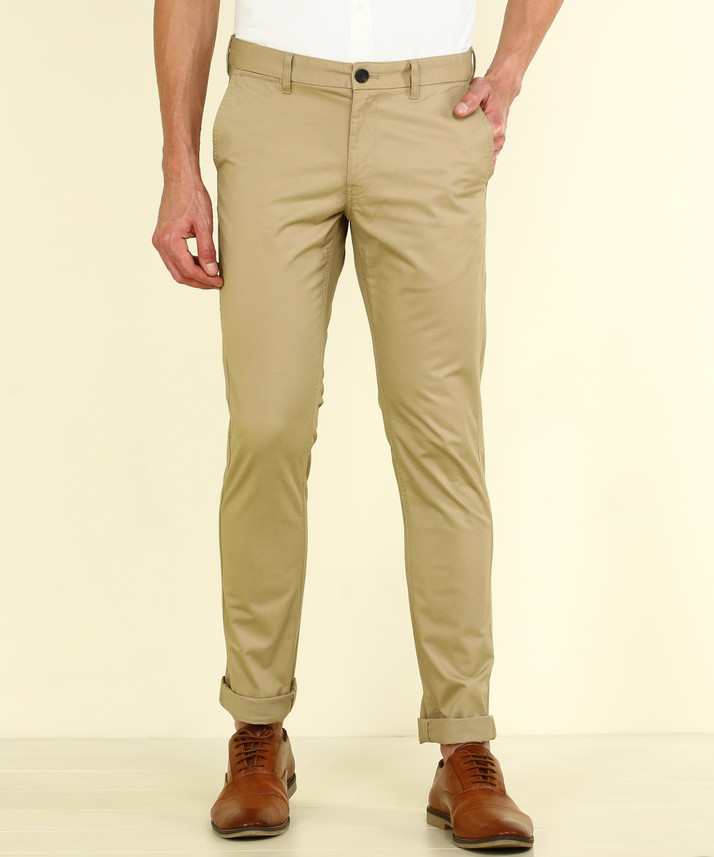 INDIAN TERRAIN Slim Fit Men Brown 