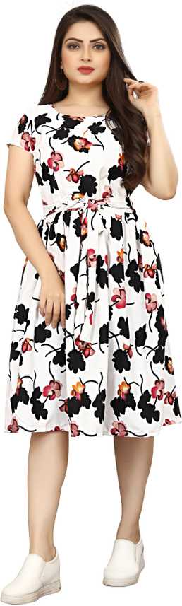 Nidhi Collection Women A Line White Dress Buy Nidhi Collection Women A Line White Dress Online At Best Prices In India Flipkart Com