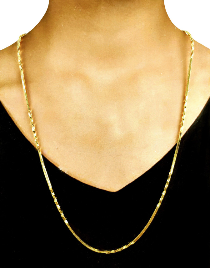 MG220) Gold-plated Plated Brass Chain 