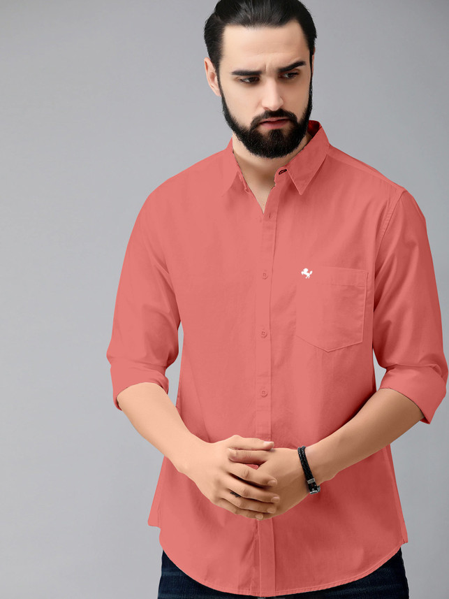 Lipsaa Men Solid Casual Brown Shirt 