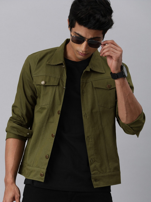 Full Sleeve Solid Men Denim Jacket 