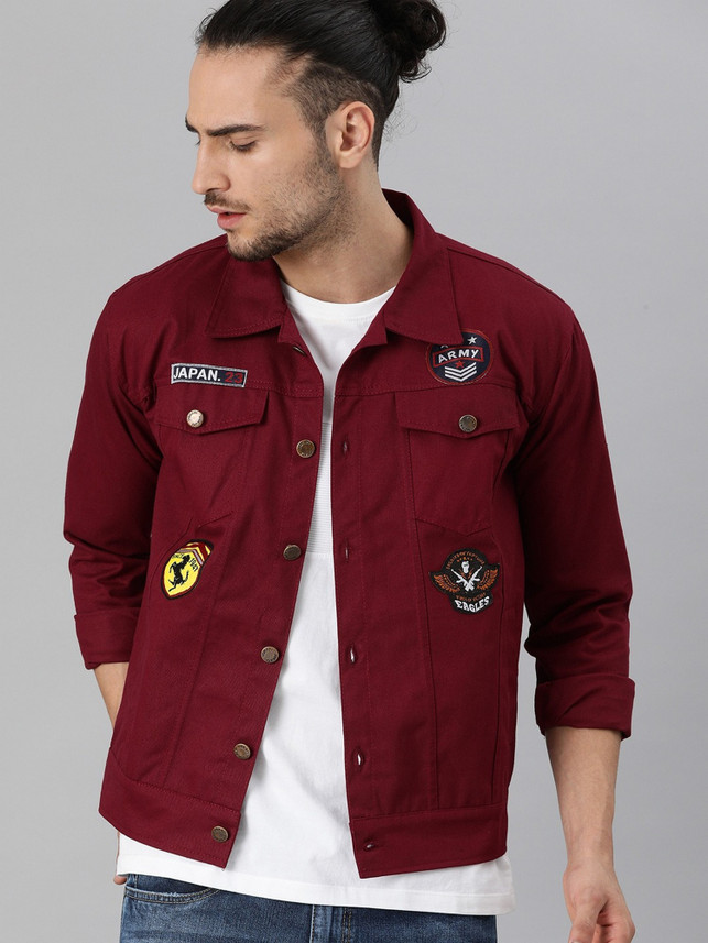 Full Sleeve Solid Men Denim Jacket 