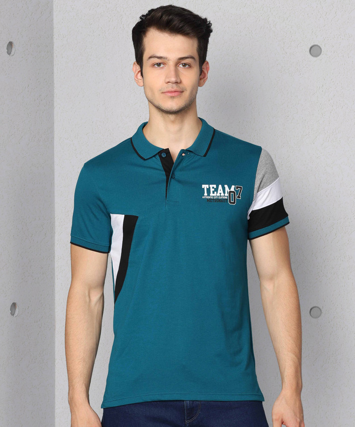 METRONAUT Printed Men Polo Neck Green T 