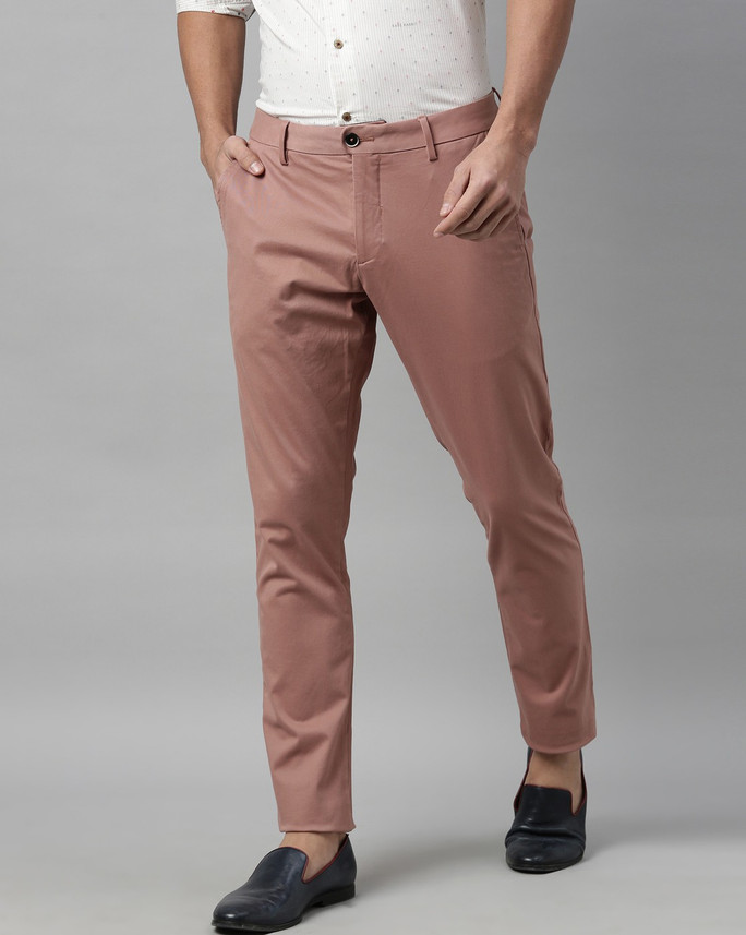 RARE RABBIT Slim Fit Men Pink Trousers 